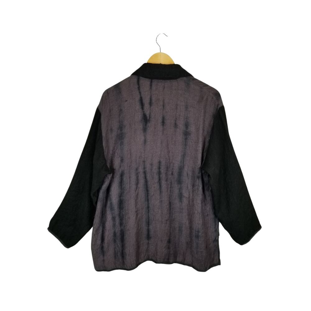 Harubella Women's Lagenlook Art To Wear Jacket Purple Black Size Large - Picture 2 of 10